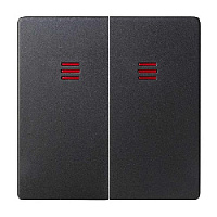 Двойная клавиша выключателя с подсветкой, графит, 82025-38 Simon, серия 82