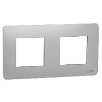 Дизайнерская рамка 2 местная, алюминий, NU200430 Schneider Electric, серия Unica Studio