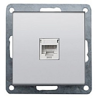 Накладка с суппортом для информационных разъемов, серебристый металлик, 846103-0 LK Studio