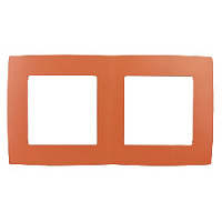 Дизайнерская рамка 2 местная, оранжевый, Б0019396 Эра, серия 12