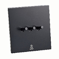 Дизайнерский выключатель Aura Черный уголь, BAB3KTC Bonze трехклавишный