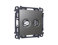 Комплект механизма розетки TV оконечной + SAT 5-862MHz 3.5dB/950-2150MHz 3.5dB , антрацитовый, MA663310 Ambrella Volt