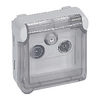 Дизайнерская розетка ТV-SAT, серый, 069558 Legrand, серия Plexo