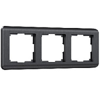 Дизайнерская рамка 3 местная, графит, поликарбонат, W0032104 Werkel