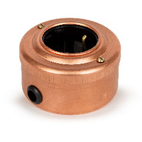 Ретро розетка с черной вставкой, с з/к и шторками электрическая, медь, 20105-7 Vintage-Brass