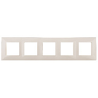 Дизайнерская рамка 5 местная, слоновая кость, Б0034406 Эра, серия Elegance