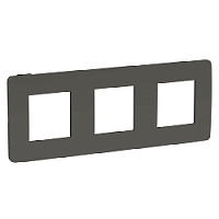 Дизайнерская рамка 3 местная, дымчато-серый/антрацит, NU280622 Schneider Electric, серия Unica Studio