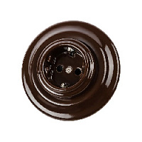 Розетка с заземляющим контактом коричневый, SQ1820-0422 TDM ELECTRIC, серия Болонь