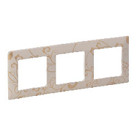 Дизайнерская рамка 3 местная, ампир бежевый, 754113 Legrand, серия Valena Life