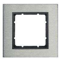 Дизайнерская рамка 1 местная, нержавеющая сталь/антрацитовый, матовый, 10113606 Berker, серия B.7