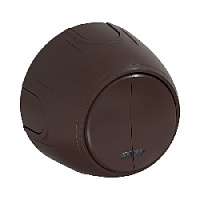 Дизайнерский выключатель с подсветкой, коричневый, 7700868 OneKeyElectro, двухклавишный, серия Rotondo