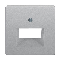 Центральная панель двойной розетки UAE, алюминиевый, бархатный лак, 14096084 Berker, серии Q.1/Q.3/Q.7