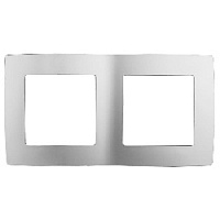 Дизайнерская рамка 2 местная, алюминий, Б0014753 Эра, серия 12