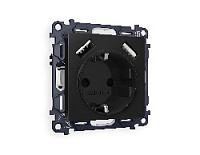 Комплект механизма электрической розетки 2USB A+A 18W (быстрая зарядка) с/з, черный матовый, MA809010 Ambrella Volt