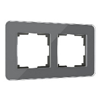 Дизайнерская рамка 2 местная, графит, стекло, W0022440 Werkel