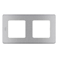 Дизайнерская рамка 2 местная, алюминий, 673942 Legrand, серия Inspiria
