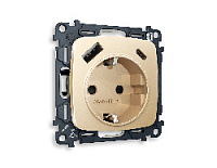 Комплект механизма электрической розетки 2USB A+C 20W (быстрая зарядка) с/з, шампань, MO610010 Ambrella Volt