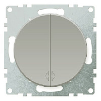 Выключатель двухклавишный проходной, серый, 1E31601302 Ruwel