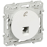 Дизайнерская розетка телефонная RJ-12, белый, S52R497 Schneider Electric, серия Odace
