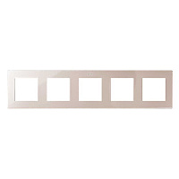 Дизайнерская рамка 5 местная, шампань, 2400650-034 Simon, серия 24 Harmonie