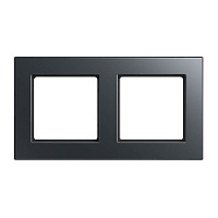 Дизайнерская рамка 2 местная, антрацит матовый, A5582BFANM Jung, серия A 550