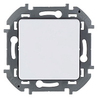 Дизайнерский выключатель кнопочный, белый, 673690 Legrand, одноклавишный, серия Inspiria