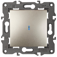 Дизайнерский выключатель с подсветкой, шампань, Б0034218 Эра, одноклавишный, серия Elegance