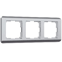 Дизайнерская рамка 3 местная, серебряный, поликарбонат, W0032106 Werkel