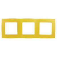 Дизайнерская рамка 3 местная, желтый, Б0019404 Эра, серия 12