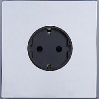 Дизайнерская розетка с заземлением, светлый глянец, SJAN77DC10 Salvador