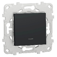 Дизайнерский выключатель с подсветкой, антрацит, NU520154N Schneider Electric, одноклавишный, серия Unica New