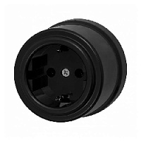 Розетка с заземляющим контактом, черная, B1-101-23 BIRONI