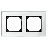 Дизайнерская рамка 2 местная, бриллиант, стекло, MTN404219 Schneider Electric, серия Merten System M-Elegance