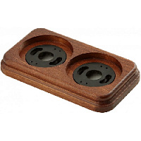 Рамка с пластиковой вставкой 2 местная, красное дерево, квадрат, P220-КД ФД КерамикЪ