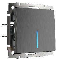 Дизайнерский выключатель с подсветкой, графит рифленый, W1110104 Werkel, одноклавишный