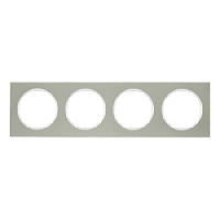 Дизайнерская рамка 4 местная, нержавеющая сталь/полярная белизна, 10142214 Berker, серия R.3