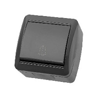 Дизайнерская кнопка звонковая IP44, серый, SQ1818-0116 TDM ELECTRIC, одноклавишный, серия Селигер