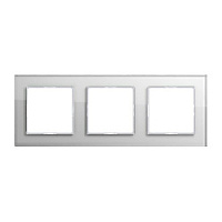 Дизайнерская рамка 3 местная, белое стекло, AC583GLWW Jung, серия A Creation