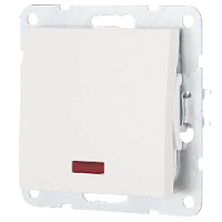 Дизайнерский выключатель с индикатором, белый, 860404-1 LK Studio, одноклавишный проходной, серия LK60