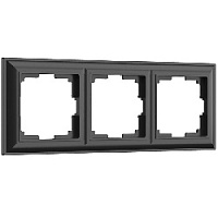 Дизайнерская рамка 3 местная, черный матовый, поликарбонат, W0032208 Werkel