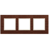 Дизайнерская рамка 3 местная, дуб, дерево, Б0034580 Эра, серия Elegance
