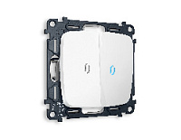 Комплект механизма 2-кл проходного выключателя с подсветкой 10000K голубой свет, белый матовый, MO124040 Ambrella Volt, двухклавишный