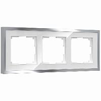 Дизайнерская рамка 3 местная, белый / серебро, акрил, цинковый сплав, W0032850 Werkel