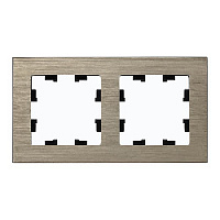 Дизайнерская рамка 2 местная, латунь, металл, ATN312202 Schneider Electric, серия Atlas Design Nature