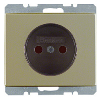 Дизайнерская розетка без заземления, со шторками, светло-бронзовый, матовый, 6161140101 Berker, серия Arsys