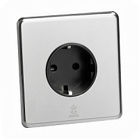 Дизайнерская розетка с/з и шторками электрическая Mira Зеркальный хром, BMC1SS Bonze