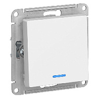 Дизайнерский выключатель с подсветкой, белый, ATN000113 Schneider Electric, одноклавишный, серия Atlas Design