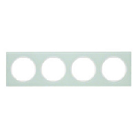 Дизайнерская рамка 4 местная, полярная белизна, стекло, 10142209 Berker, серия R.3