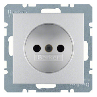Дизайнерская розетка без заземления, алюминиевый, матовый, 6167331404 Berker, серии S.1/B.3/B.7