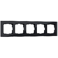Дизайнерская рамка 5 местная, черный, стекло, W0051108 Werkel
